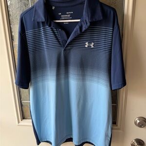 Under Armour Men's Navy and Light Blue Polo Shirt
